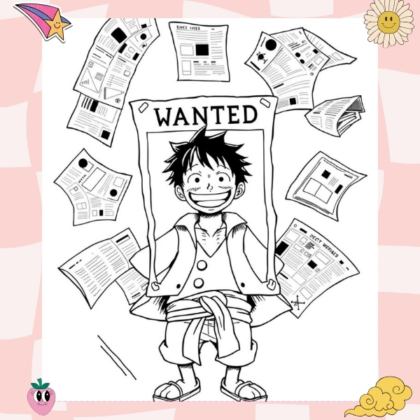 tranh tô màu Luffy 35