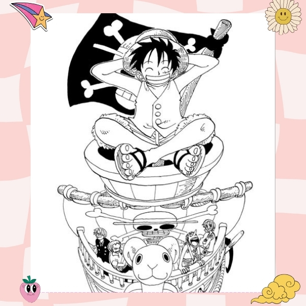 tranh tô màu Luffy 38