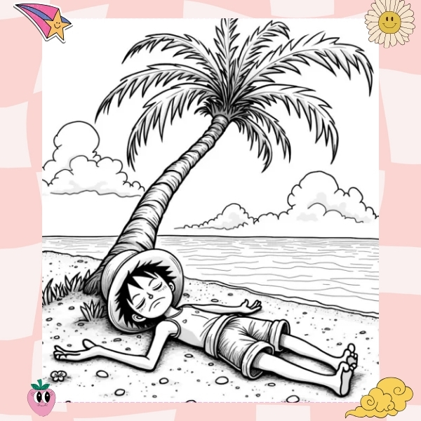 tranh tô màu Luffy 45