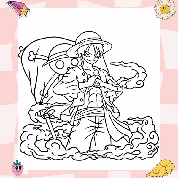 tranh tô màu Luffy 49