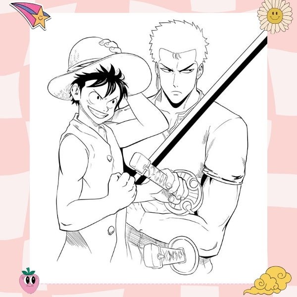 tranh tô màu Luffy 53