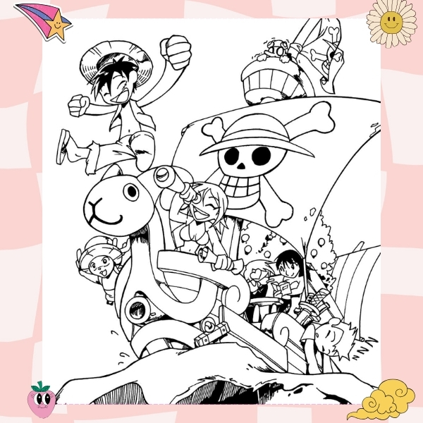 tranh tô màu Luffy 55