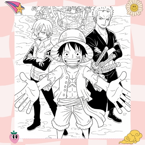 tranh tô màu Luffy 57