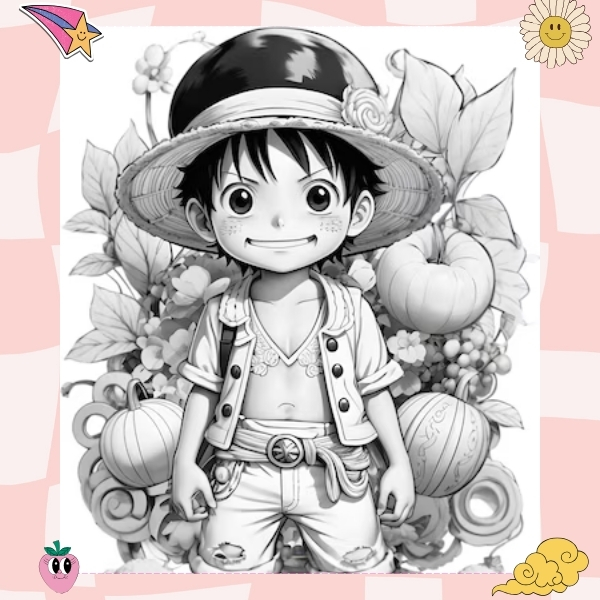 tranh tô màu Luffy 58