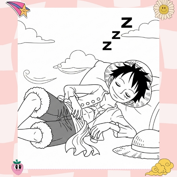 tranh tô màu Luffy 60