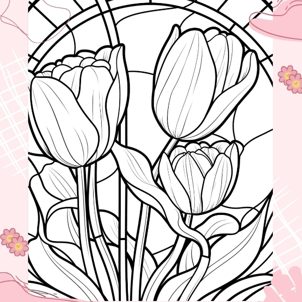 tranh tô màu hoa tulip 31