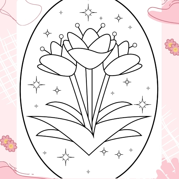 tranh tô màu hoa tulip 32