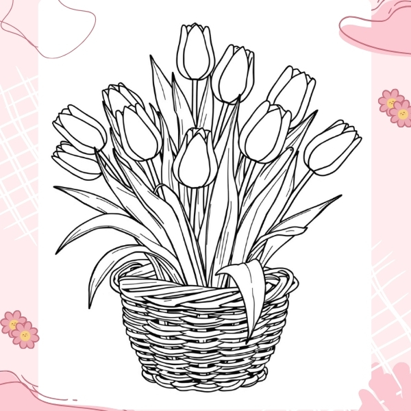 tranh tô màu hoa tulip 33