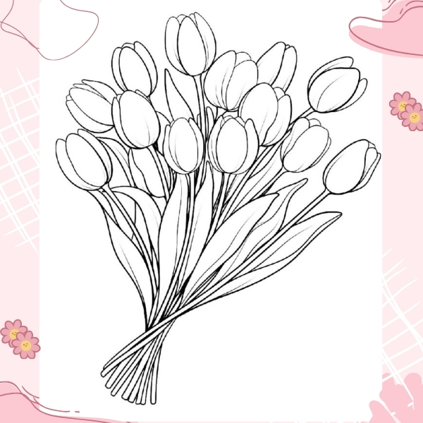 tranh tô màu hoa tulip 34