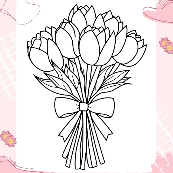 tranh tô màu hoa tulip 35