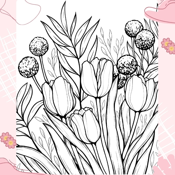 tranh tô màu hoa tulip 37