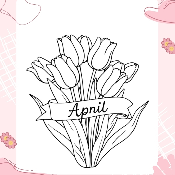 tranh tô màu hoa tulip 38