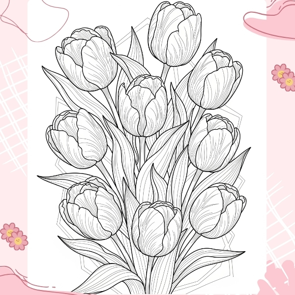 tranh tô màu hoa tulip 41