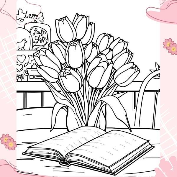 tranh tô màu hoa tulip 42