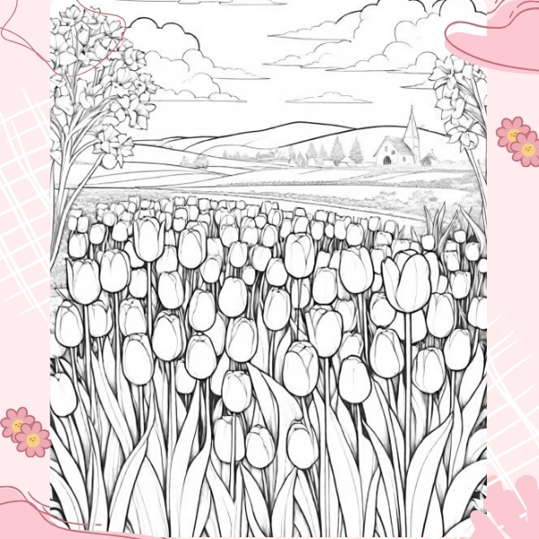 tranh tô màu hoa tulip 43