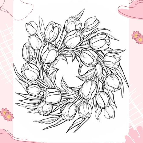 tranh tô màu hoa tulip 44