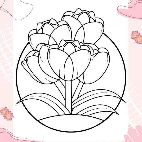 tranh tô màu hoa tulip 46