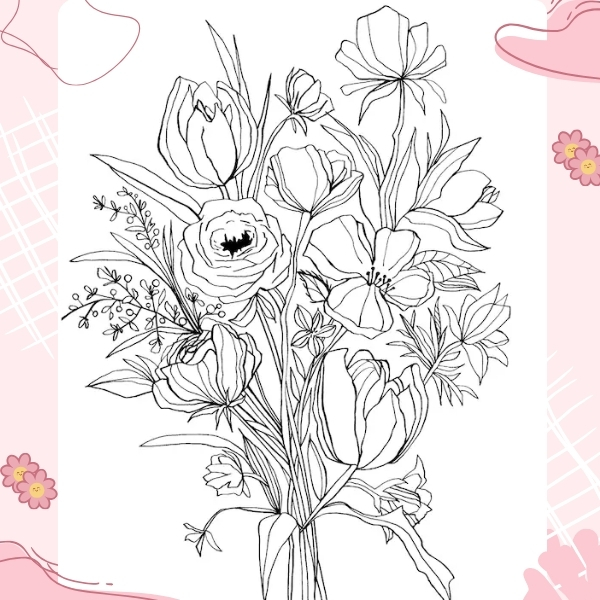 tranh tô màu hoa tulip 47