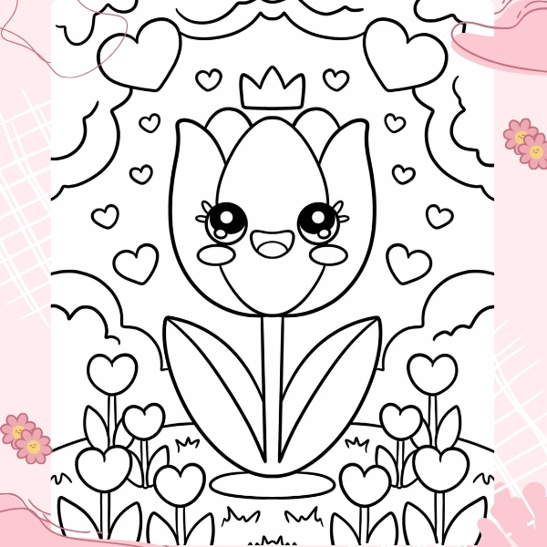 tranh tô màu hoa tulip 51