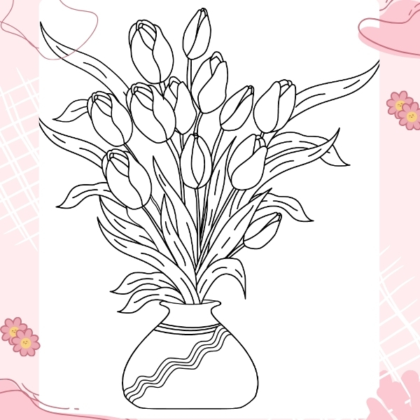 tranh tô màu hoa tulip 52