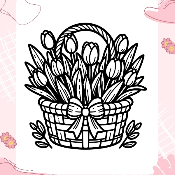 tranh tô màu hoa tulip 53