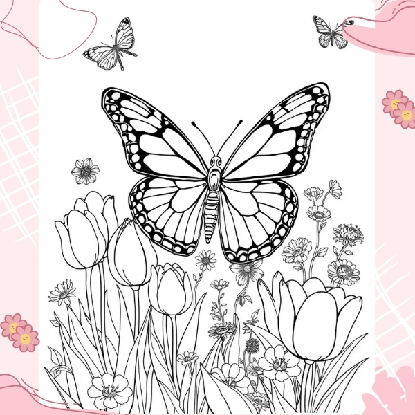 tranh tô màu hoa tulip 54