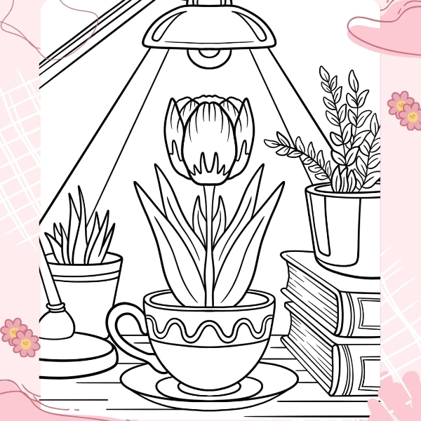 tranh tô màu hoa tulip 55