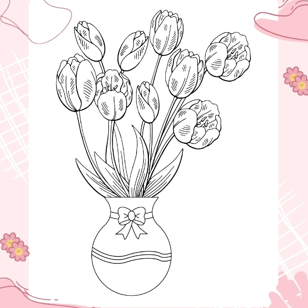 tranh tô màu hoa tulip 59