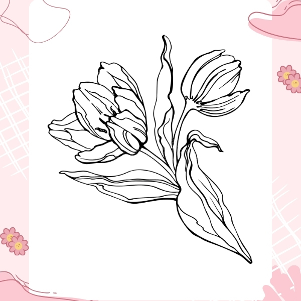 tranh tô màu hoa tulip 60