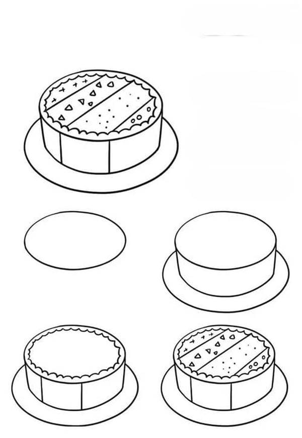 cách vẽ bánh kem sinh nhật 5