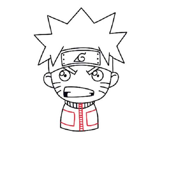 Cách vẽ Chibi Naruto đơn giản nhất 14