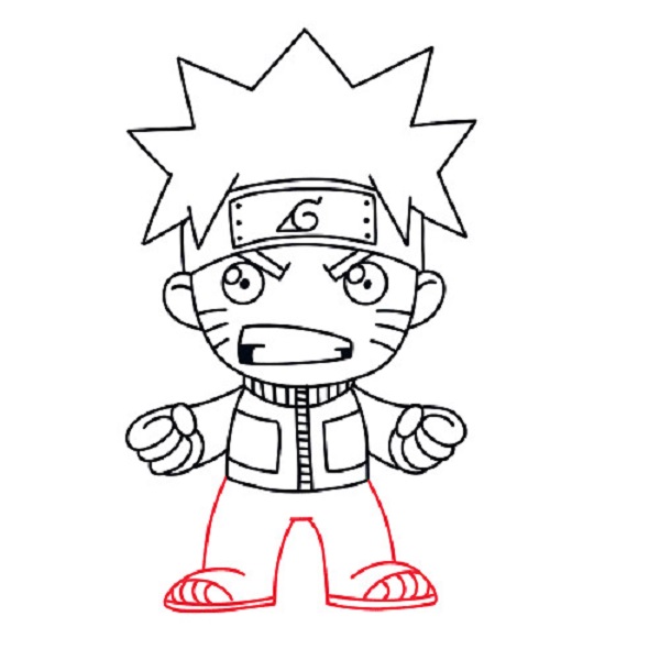 Cách vẽ Chibi Naruto đơn giản nhất 16