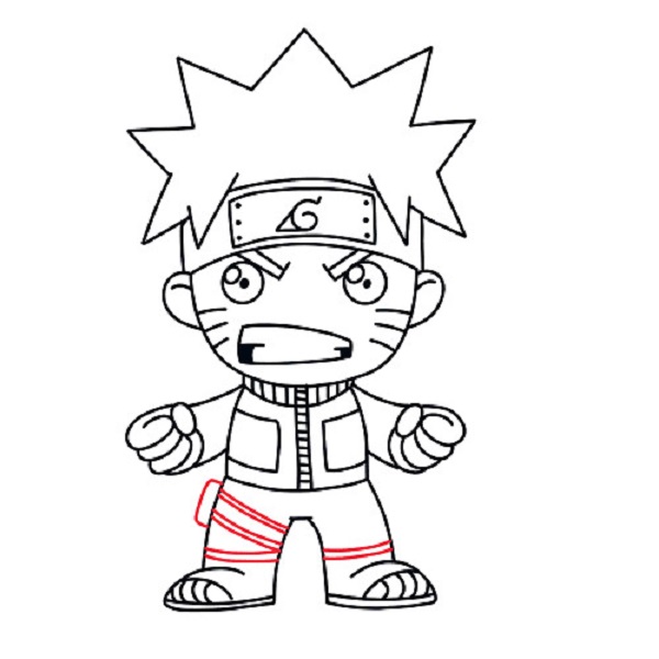 Cách vẽ Chibi Naruto đơn giản nhất 17