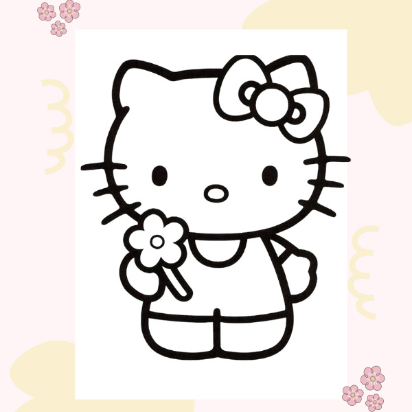 In tranh tô màu Hello Kitty siêu dễ thương