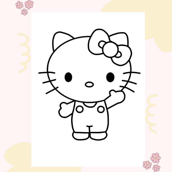 In tranh tô màu Hello Kitty siêu dễ thương