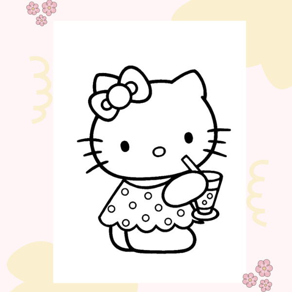 In tranh tô màu Hello Kitty siêu dễ thương