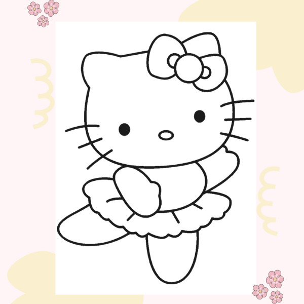 In tranh tô màu Hello Kitty siêu dễ thương