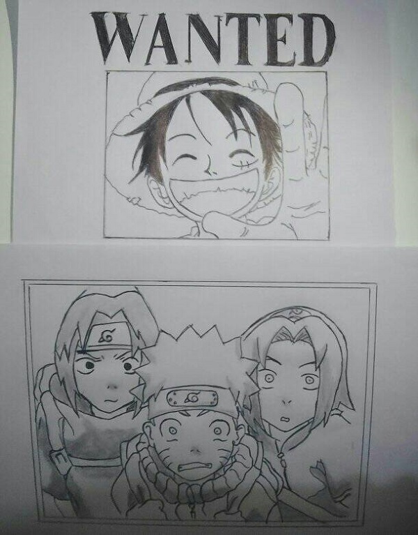 Một số cách vẽ Luffy khác