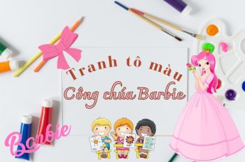 Bộ tranh tô màu công chúa Barbie cực dễ thương dành cho bé