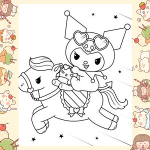 Bộ sưu tập tranh tô màu Kuromi dành riêng cho fan Sanrio