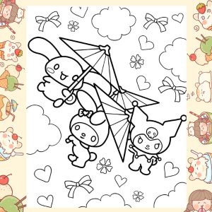 Bộ sưu tập tranh tô màu Kuromi dành riêng cho fan Sanrio