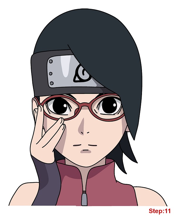 Bí quyết vẽ Sarada chuẩn đẹp theo phong cách anime 10