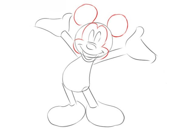 cách vẽ chuột mickey​ 5