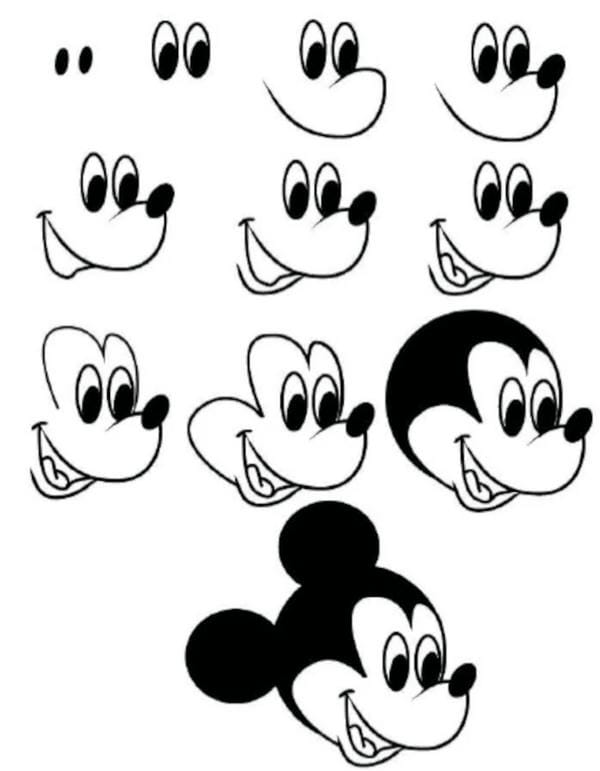 cách vẽ chuột mickey​ 8