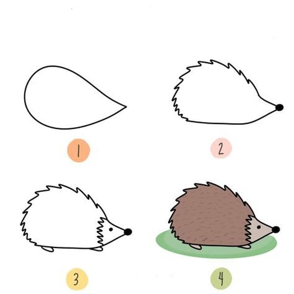 cách vẽ con nhím 19