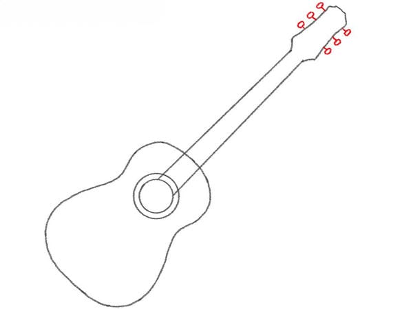 cách vẽ đàn guitar​ 4