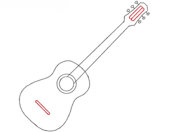 cách vẽ đàn guitar​ 5