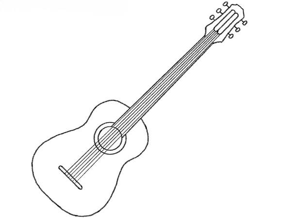 cách vẽ đàn guitar​ 7