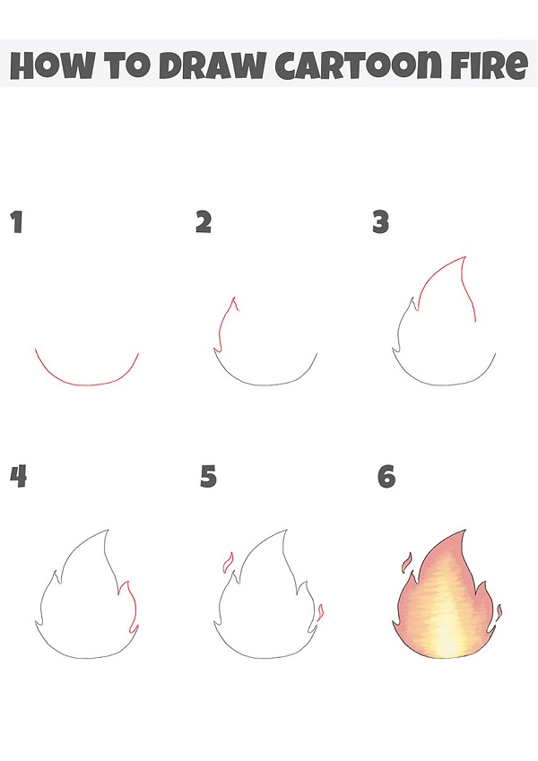 Cách vẽ ngọn lửa đơn giản cho người mới bắt đầu