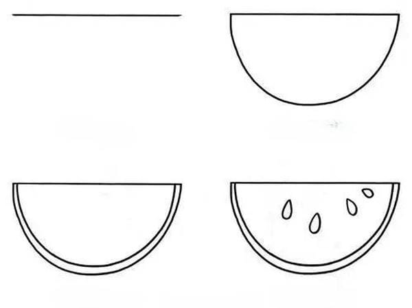 cách vẽ quả dưa hấu 8